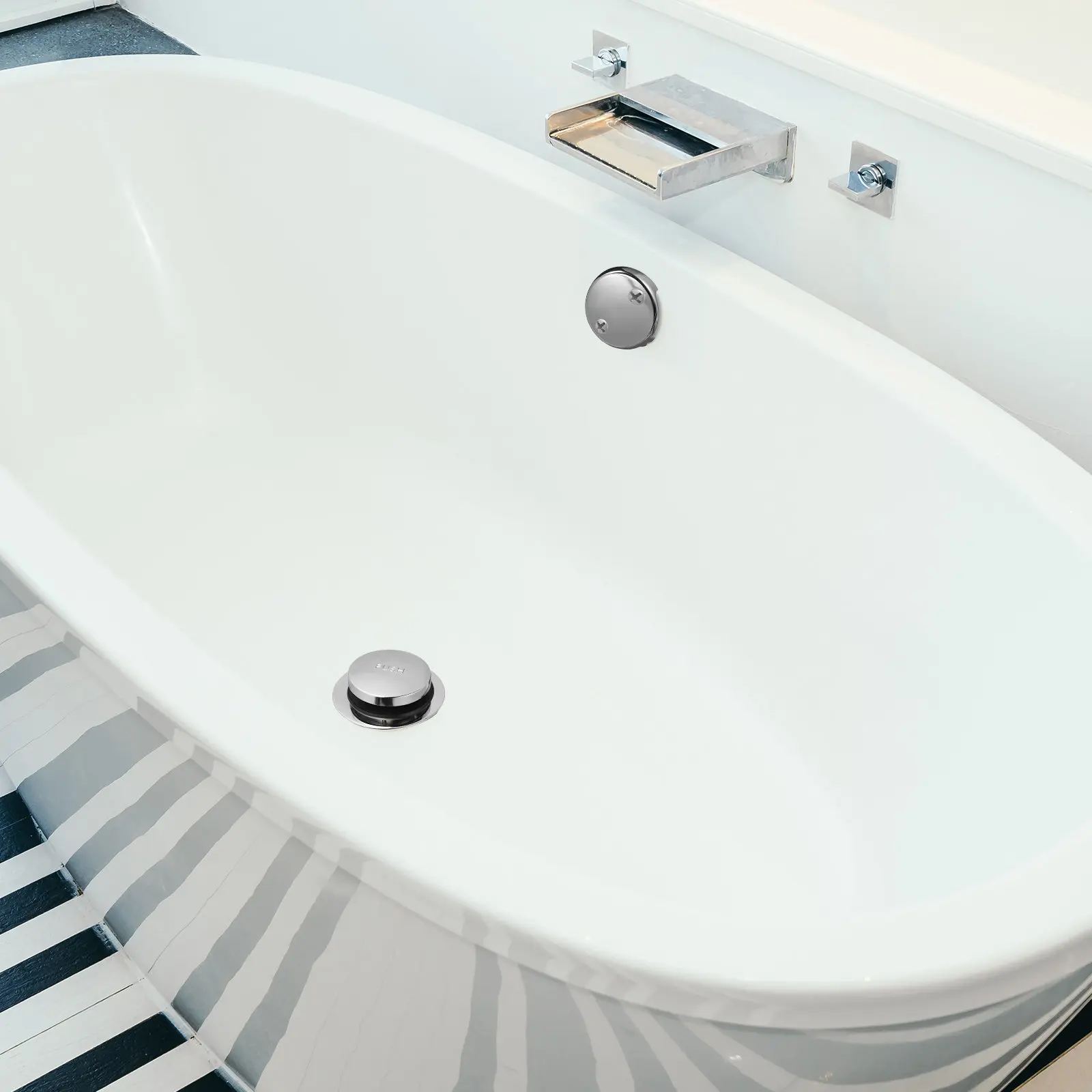 

Комплект для слива воды из ванны: универсальный сливной клапан для стандартных ванн, прочная металлическая конструкция, герметичный сливной клапан для ванны.