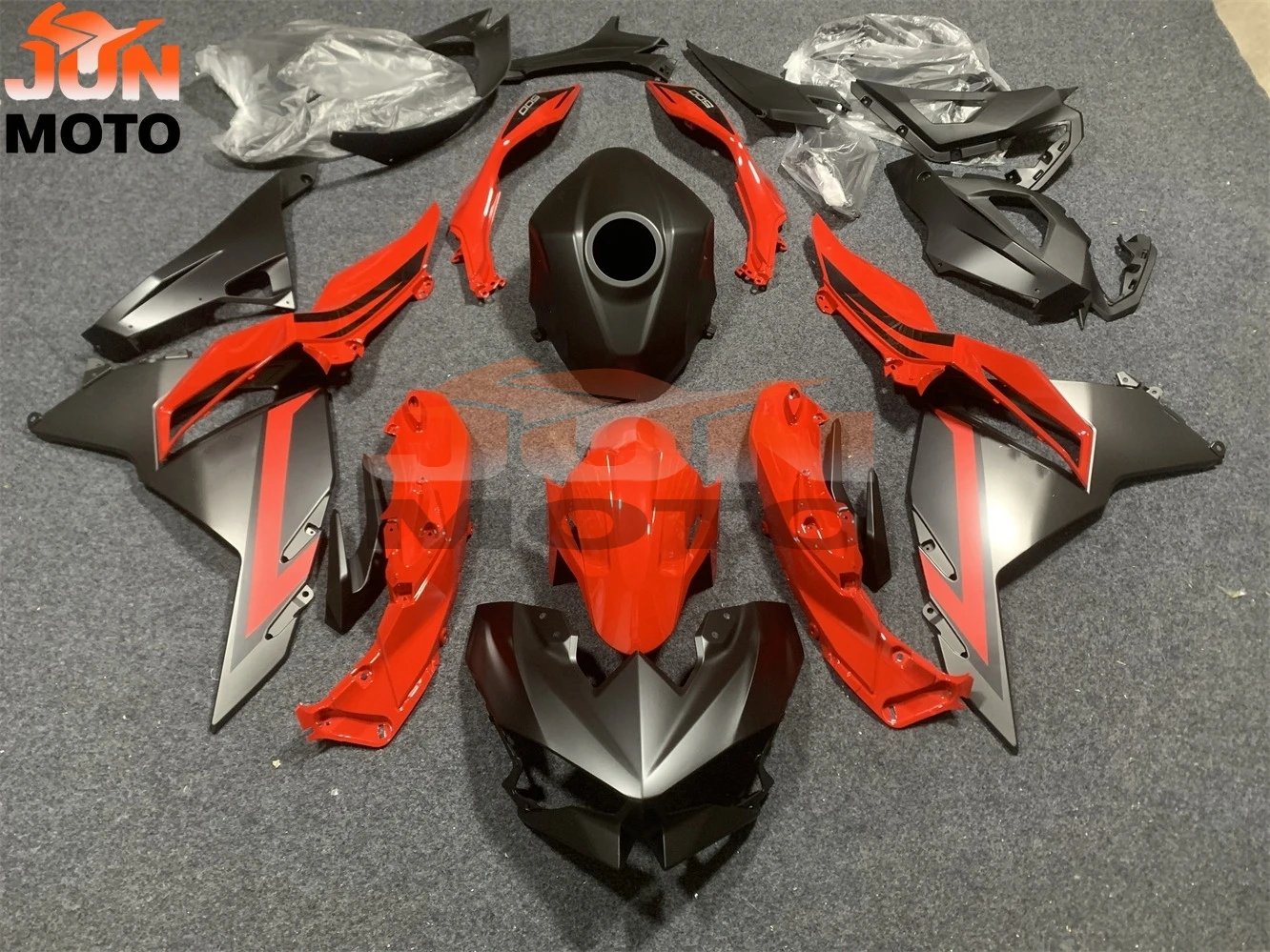 JUN New ABS Motorcycle Fairings Kit for KAWASAKI Ninja500 EX500 2023-2024 NINJA500 2023 2024 2025 Bodywork fairing Kit