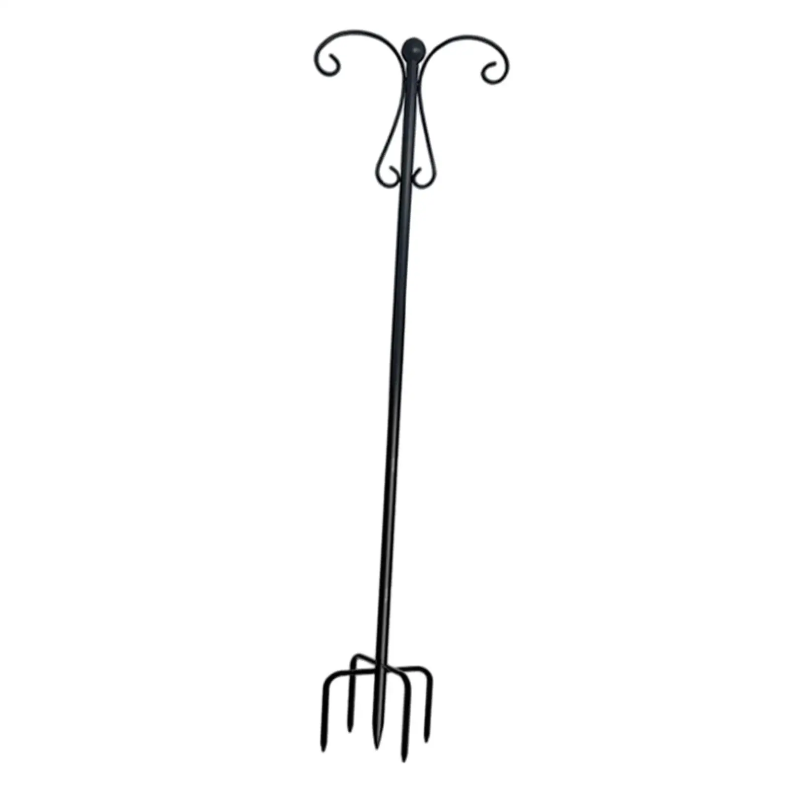 Premium Double Shepherds Hook Metal Hanger 5 Prong Base Outdoor Planter Holder for Patio and Garden Decorations