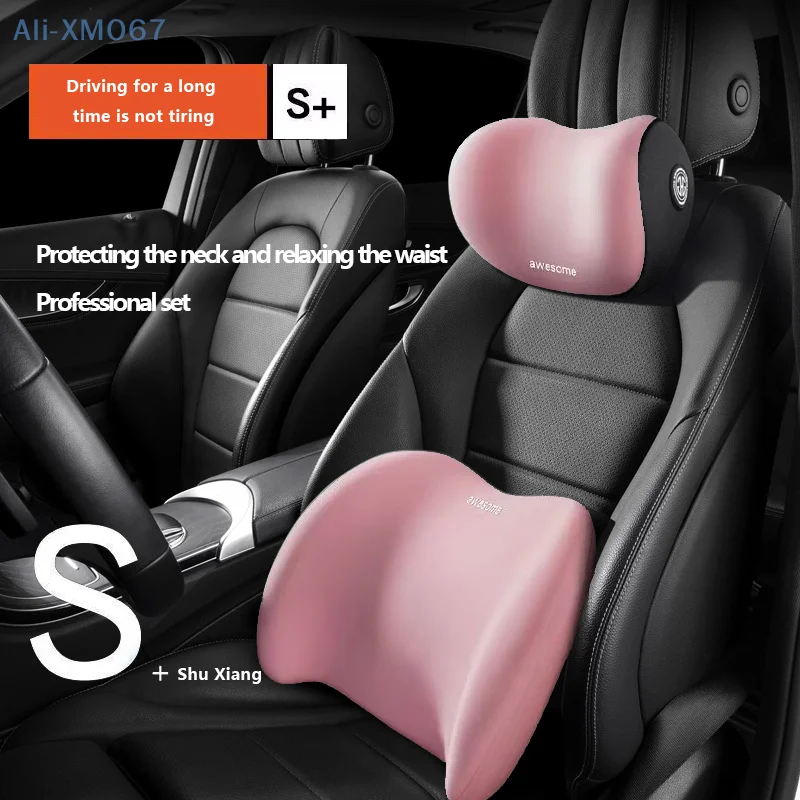 Almohada protectora de espuma viscoelástica para el cuello del coche, Soporte Lumbar para la espalda, reposacabezas transpirable, cojín para aliviar el estrés, 1 unidad