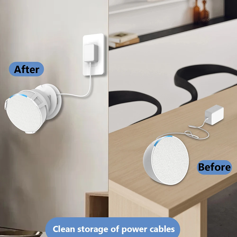 Soporte de pared para altavoz inteligente Amazon Echo Pop, estante de pared para ahorro de espacio