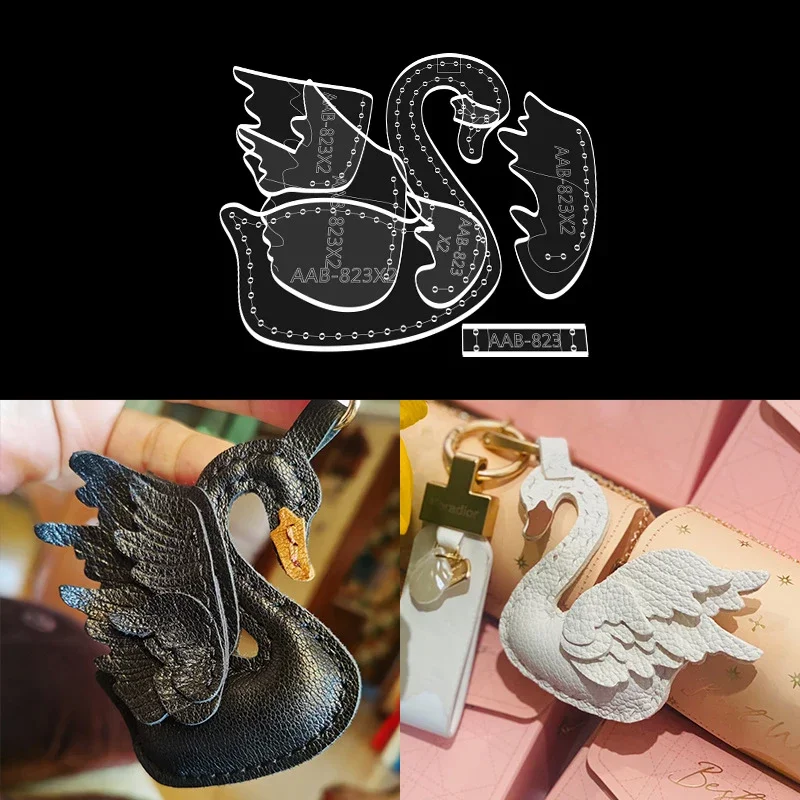 YOMDID Creative Swan Handmade Template DIY Keychain Pendant Decoration Leather Stencil Acrylic Mold Durable Leather Craft Tools