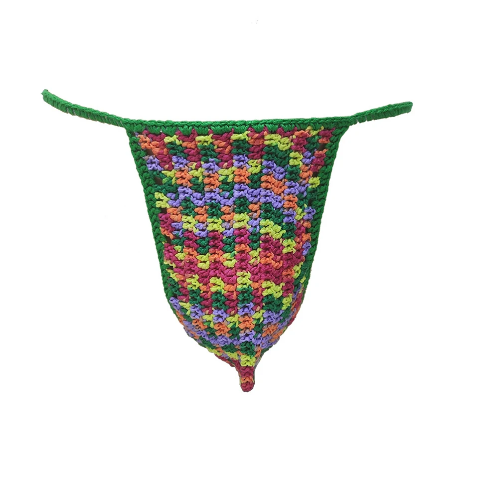 Briefs Thong Stylish Swimwear T-Back Beachwear Bikini Bulge Pouch Comfortable Crocheted Fashion G-String Handmade