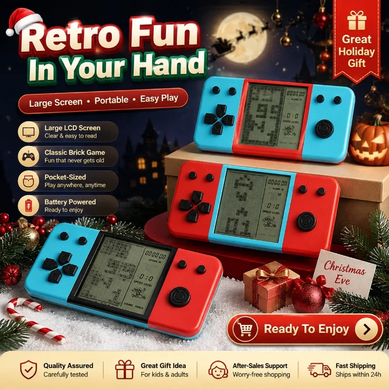 New 3.5 Inch Portable Handheld Game Player Classic Retro Tetris Video Gaming Device with Large Screen