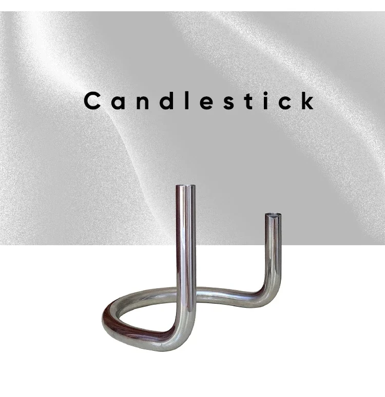 Creative U-shaped Twin Candlestick Nordic Bauhaus Style Stainless Steel Tube Decoration Designer Home Decor Candal Holder Gifts