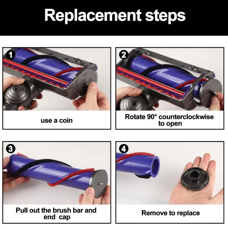 Brush Bar End Cap Cover Replacement For Dyson V8 V10 V11 V15 Direct Drive Cordless Cleaner Attachment Parts