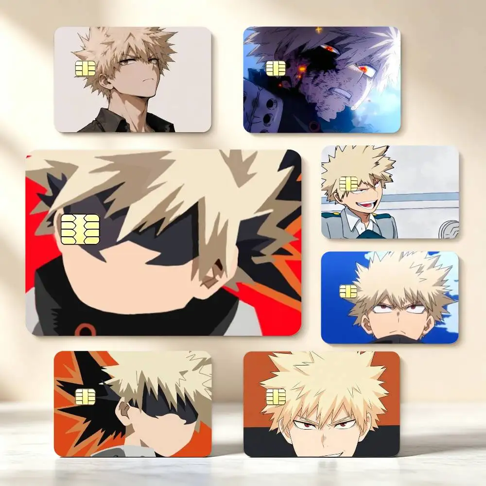 Anime K-Katsuki B-Bakugo Credit Card Stickers Skin For Bank Debit Decorative Protection Scratch-resistant Gift