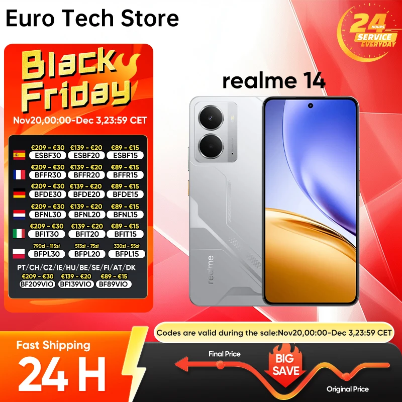 Smartphone Realme 14 5G, 8 Go, 2025 Go, 12 Go, 256 Go, Snapdragon 6, Isabel 4, IP69, tanche, 256Hz AMOLED, Affichage Esports, Premire mondiale, 120
