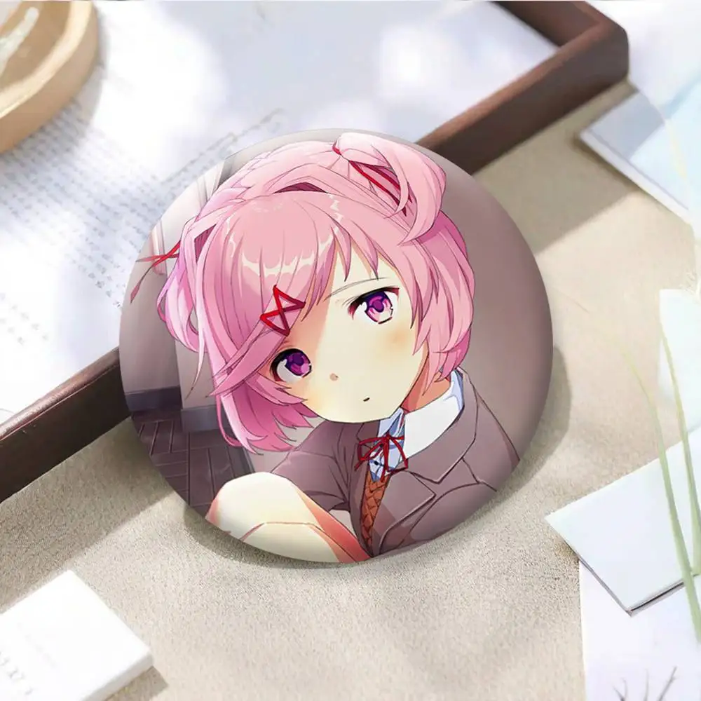 DDLC N-Natsuki Brooches Cartoon Badge Pins Backpack Hat Accessories Friend Gift