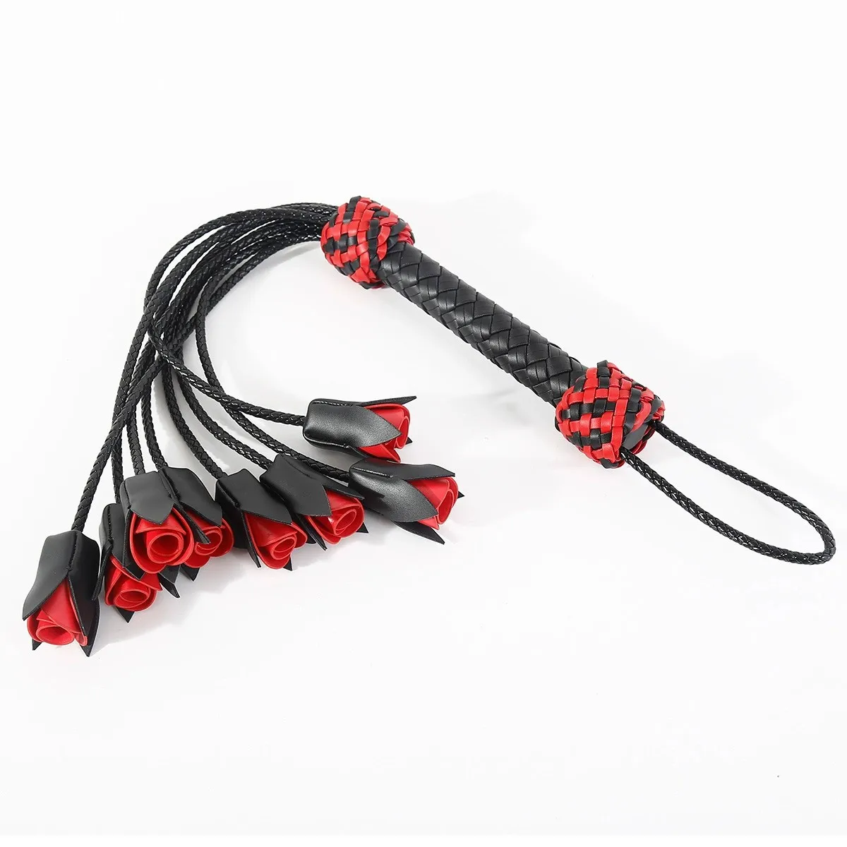 Sm 64.5cm fetiche couro do plutônio rosa flor chicotes flogger palmada paddlenout bdsm adulto jogo erótico flertando sexo cavalo chicote brinquedos