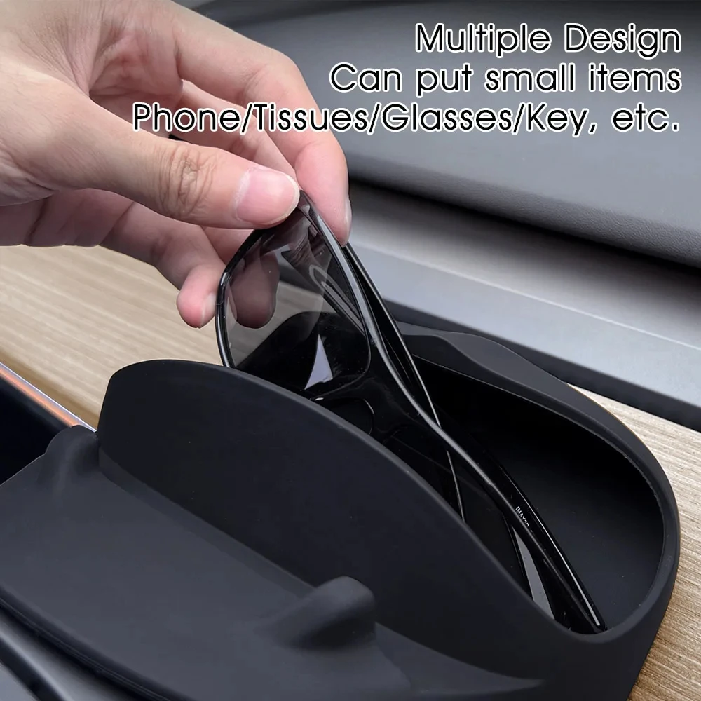 For Tesla Model 3 Y 2020-2023 Car Steering Wheel Storage Box Silicone Phone Glasses Holder Accessory ﻿ 4