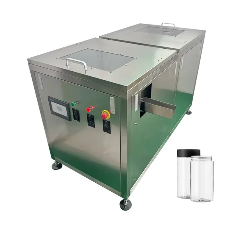 Small Round Plastic Bottle Vial Feeding to Conveyor Unscrambler, Bottle Sorting System for Bottling Packing Line