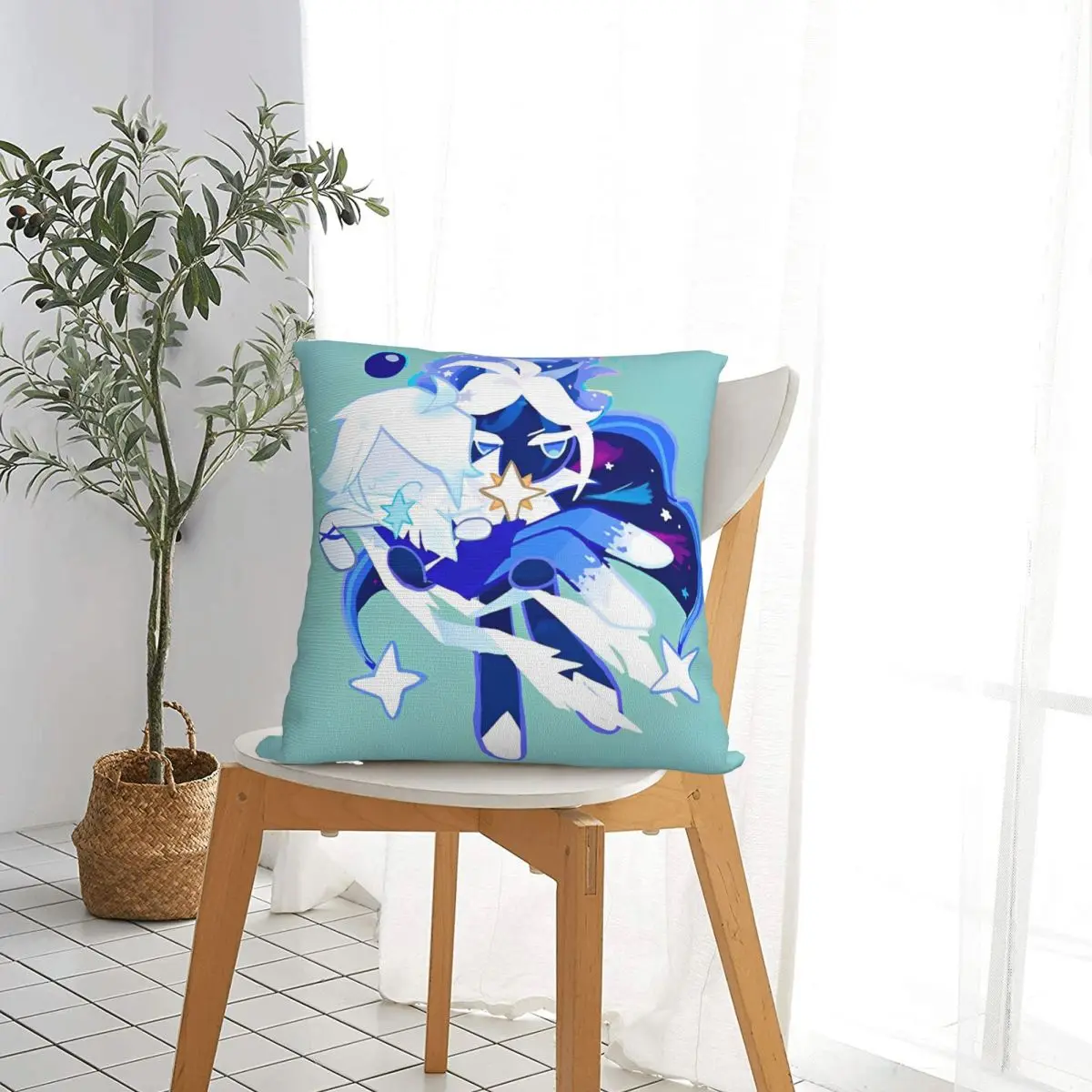 Starsher - Cookie Run Kingdom Square Pillow Cases Cushion Cover Custom Zippered Decor Pillowcase for Car 45x45cm