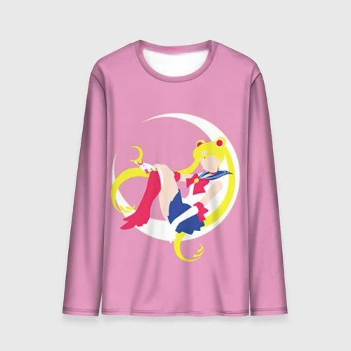 Sailor Moon Camisas básicas de manga comprida com estampa 3D de tecido macio de secagem rápida para homens, mulheres, adultos e crianças