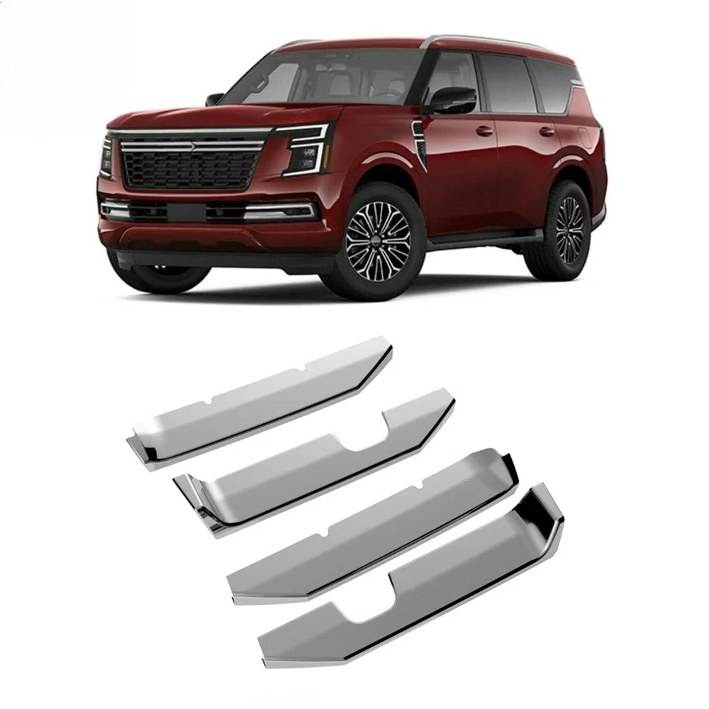 For Nissan Armada Y63 2025 2026 ABS Chrome Front Bottom Center Grille Insert Grill Mesh Cover Trim Garnish Car Styling