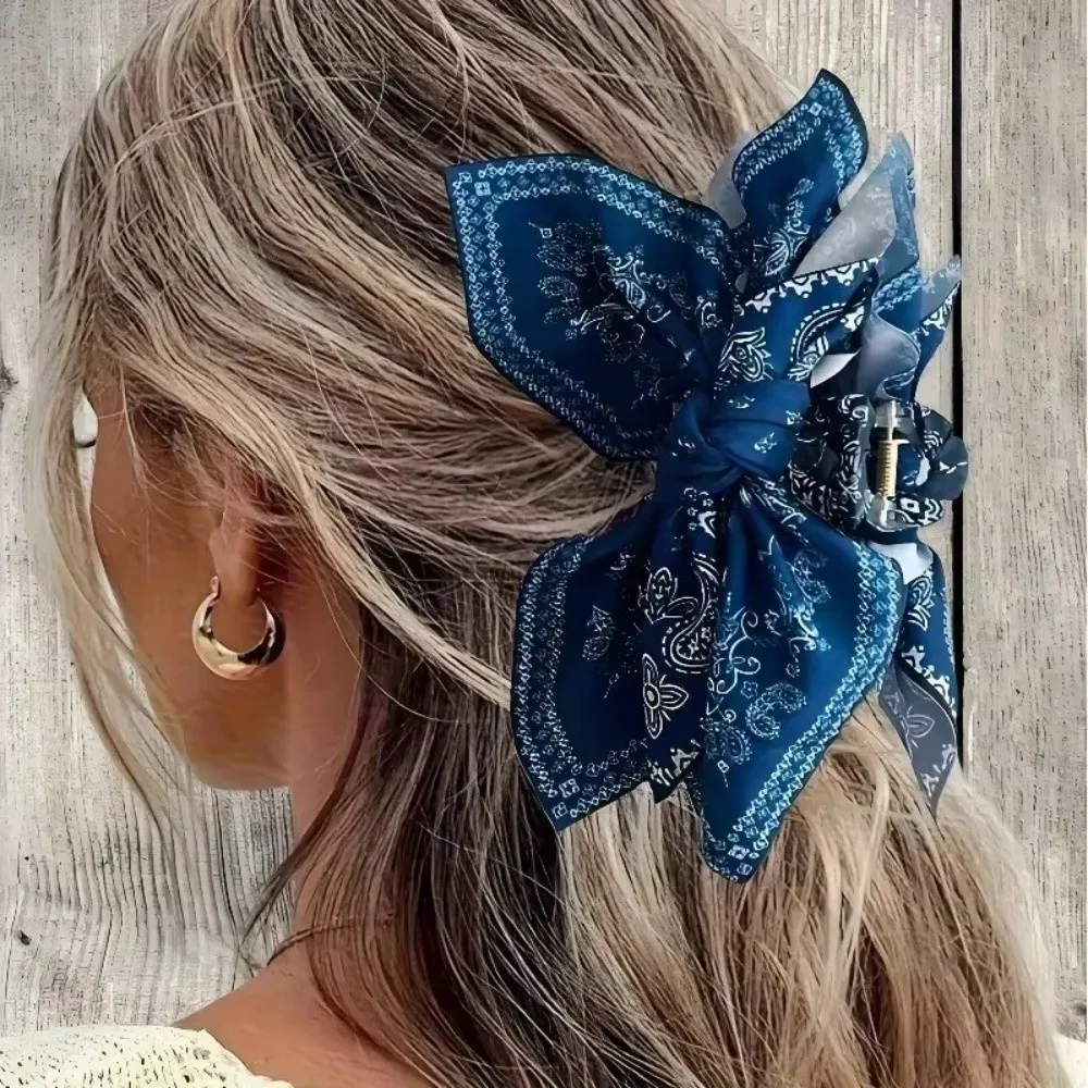 New Double-sided Hair Clip Large Hair Accessory Butterfly Knot Scratching Cashew Flower Shark Clip For Women Summer Vacation
