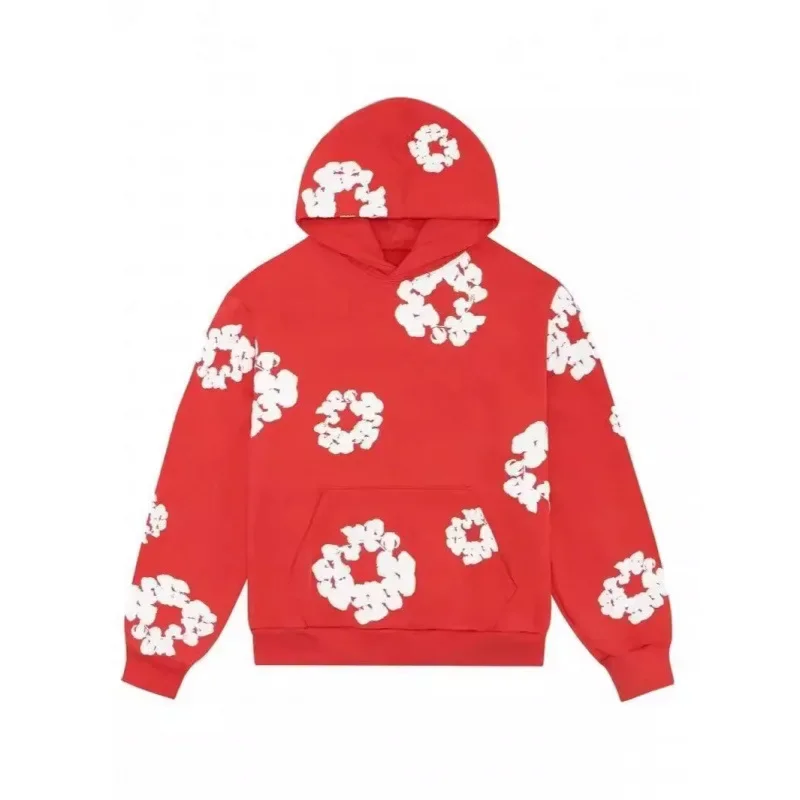 فضفاض القطن الفانيلا هوديي الشارع نمط عارضة الزي Y2K هود البلوز شارع العليا الأمريكية زوجين الترفيه مجموعة