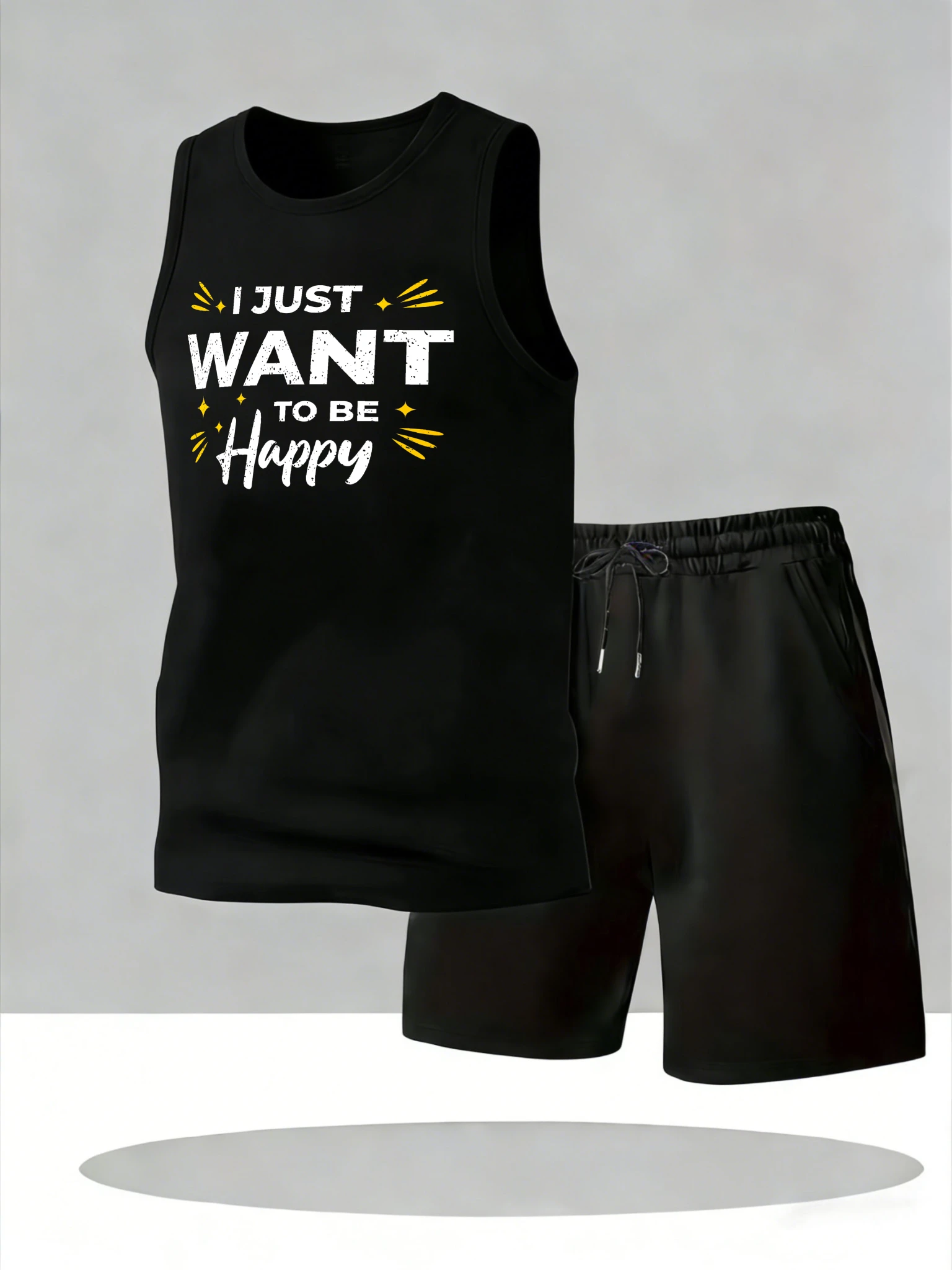 Men's Tank Top Sets 2026 Summer Quick drying oversize Suit for man men's tracksuit seaside crewneck sports Breathable beach