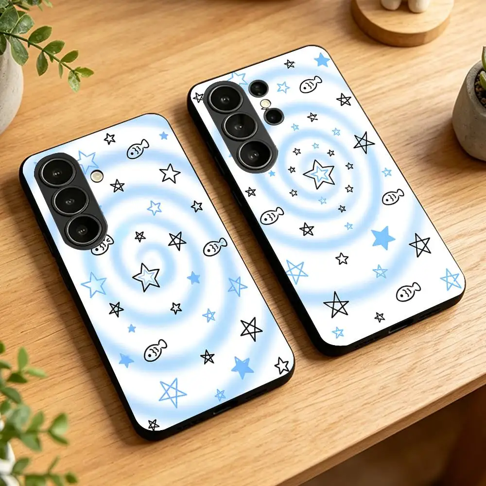 Blue Star Full Camera Protection Silicone Case For Samsung Galaxy S21 S22 S23 S24ULTRA S25ULTRA FE Ultra Plus5G A52S S26 Cover