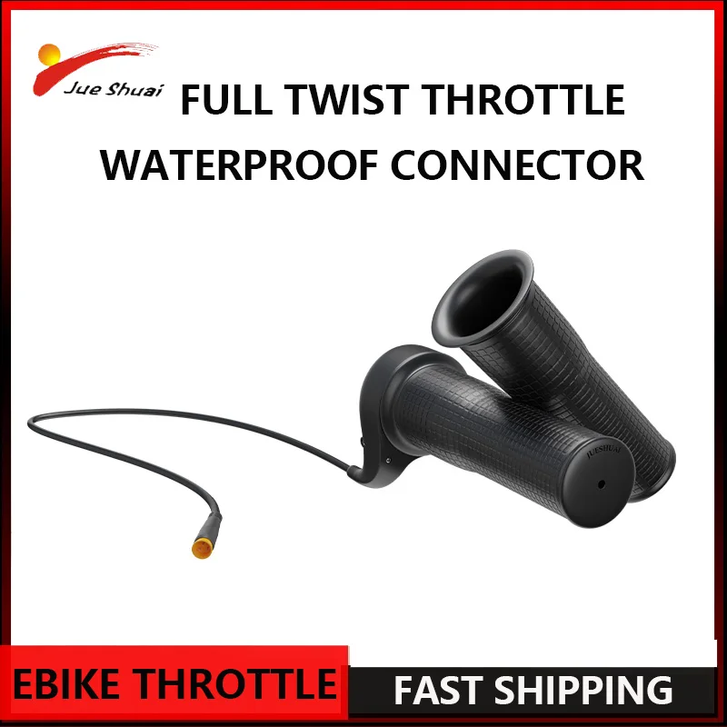 3Pin Waterproof Connector Total Twist Throttle for Electric Scooter Accessories 24V-48V Full Twist Throttle Black Handle