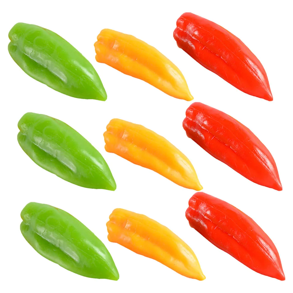 

9 Pcs Artificial Pepper Chili Ornament Peppers Decor Simulation Decorations Pvc Lifelike Props Fake