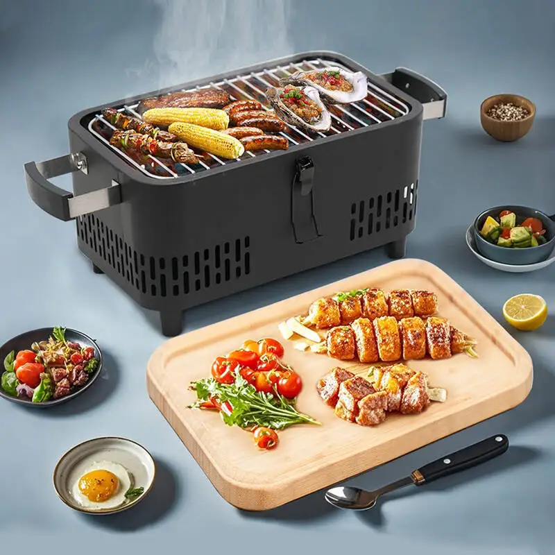 Camping Grill With Cutting Board Outdoor Portable Table  Outdoor Camping