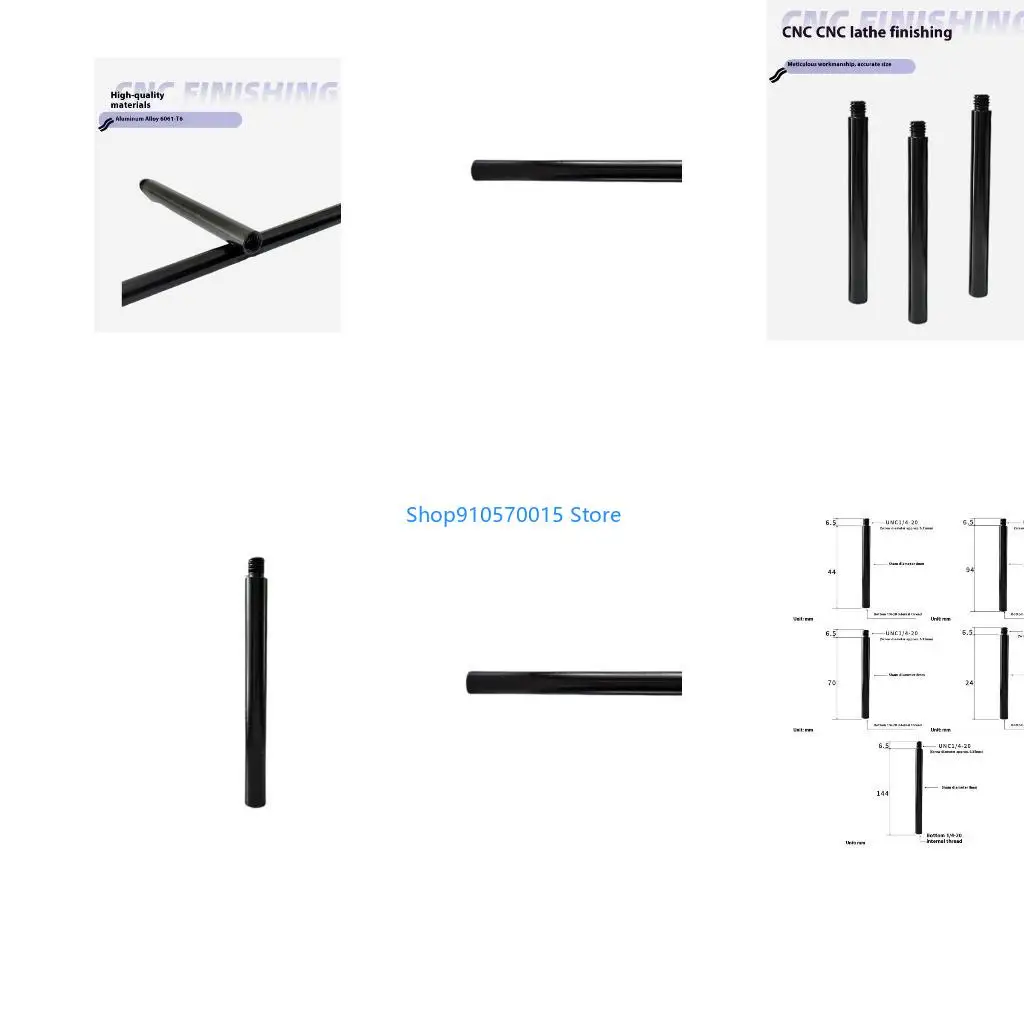 B95C Aluminum Photography Mounting Poles Extension Rod Multiple Length 24mm-144mm