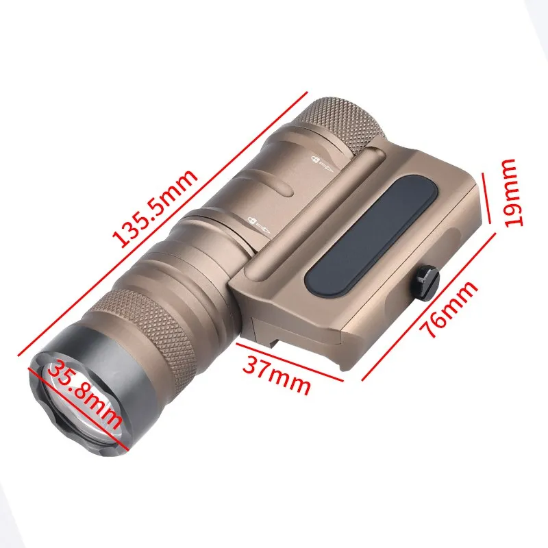 Lampe de poche tactique en métal hibou, lampe de poche pour arme d'optimisation, 1500 Lumens, lampe blanche pour Rail de 20mm, chasse, lumières de Scout LED