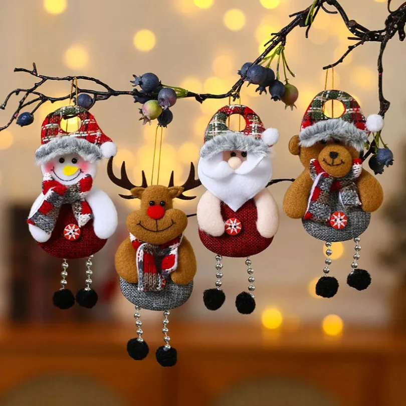

4pcs Christmas Tree Decorations Hanging Christmas Ornaments Set Snowman Decorations Hanging Pendants