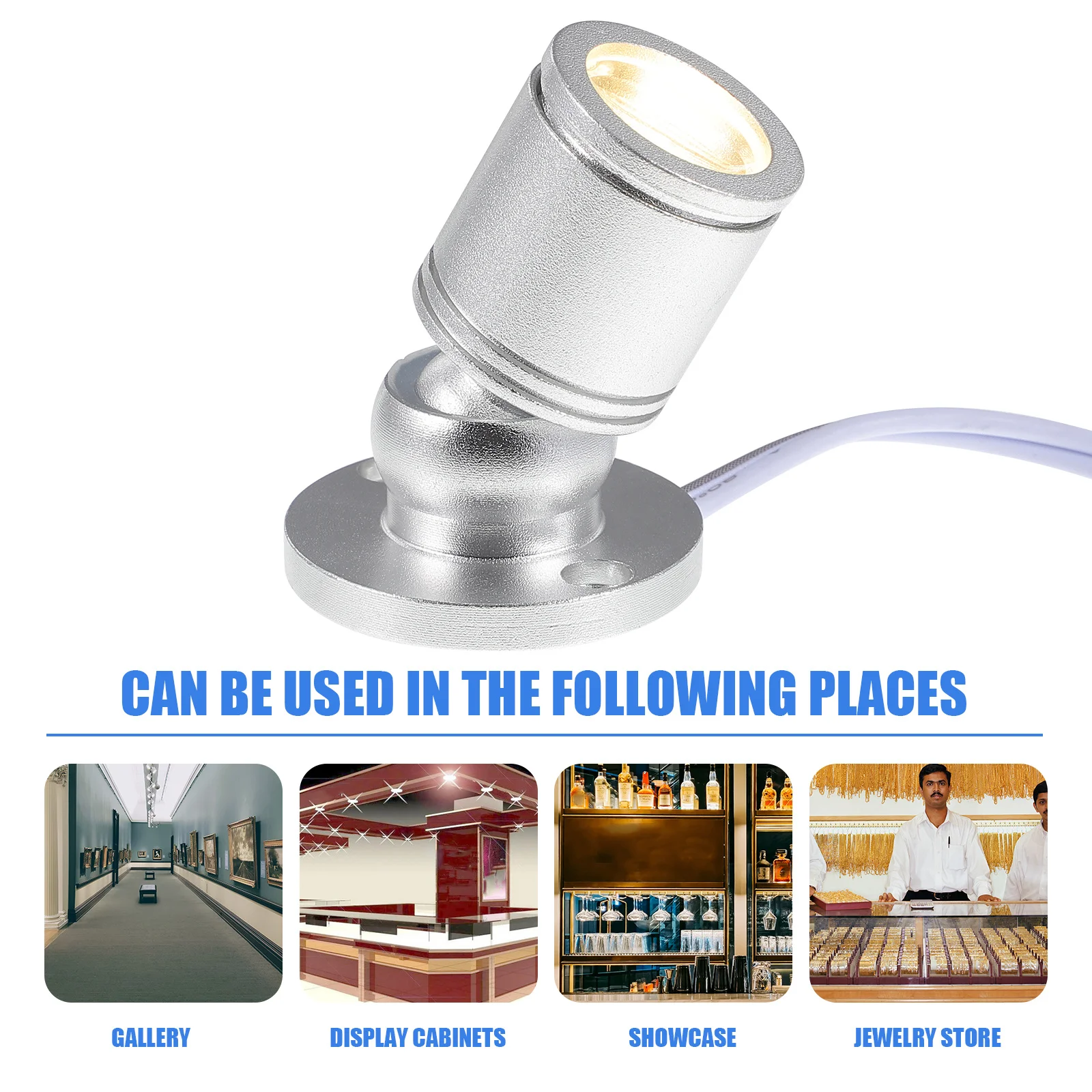 1 مجموعة 1 مجموعة أضواء USB 360 °   دوران Led عرض ضوء لعرض المجوهرات الفن اللوحة الديكور سطح جبل مصباح داخلي