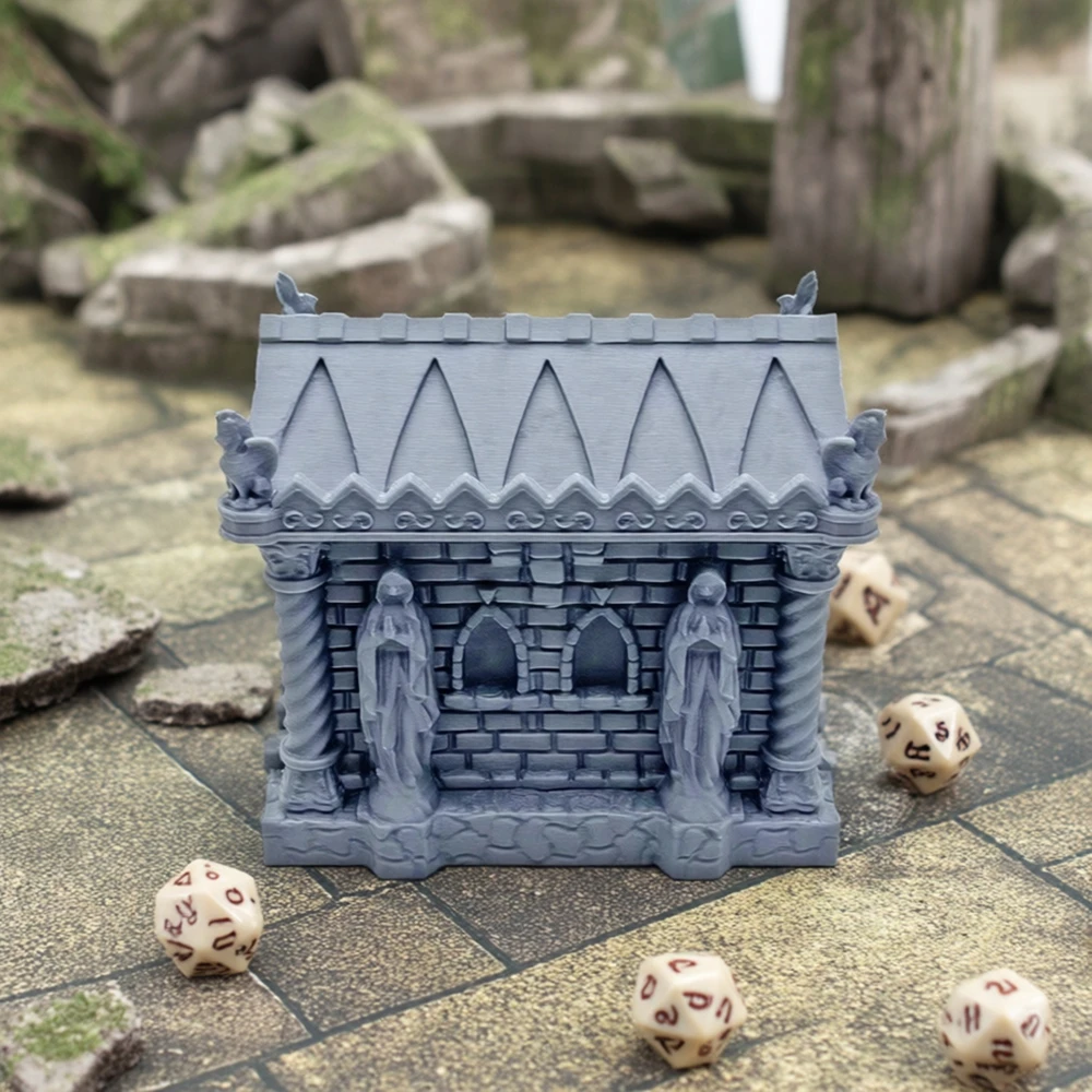 Tomb gothique non peint, Terrain RPG supérieur amovible pour décor de paysage D&D/Warhammer, tomes de cimetière 3D