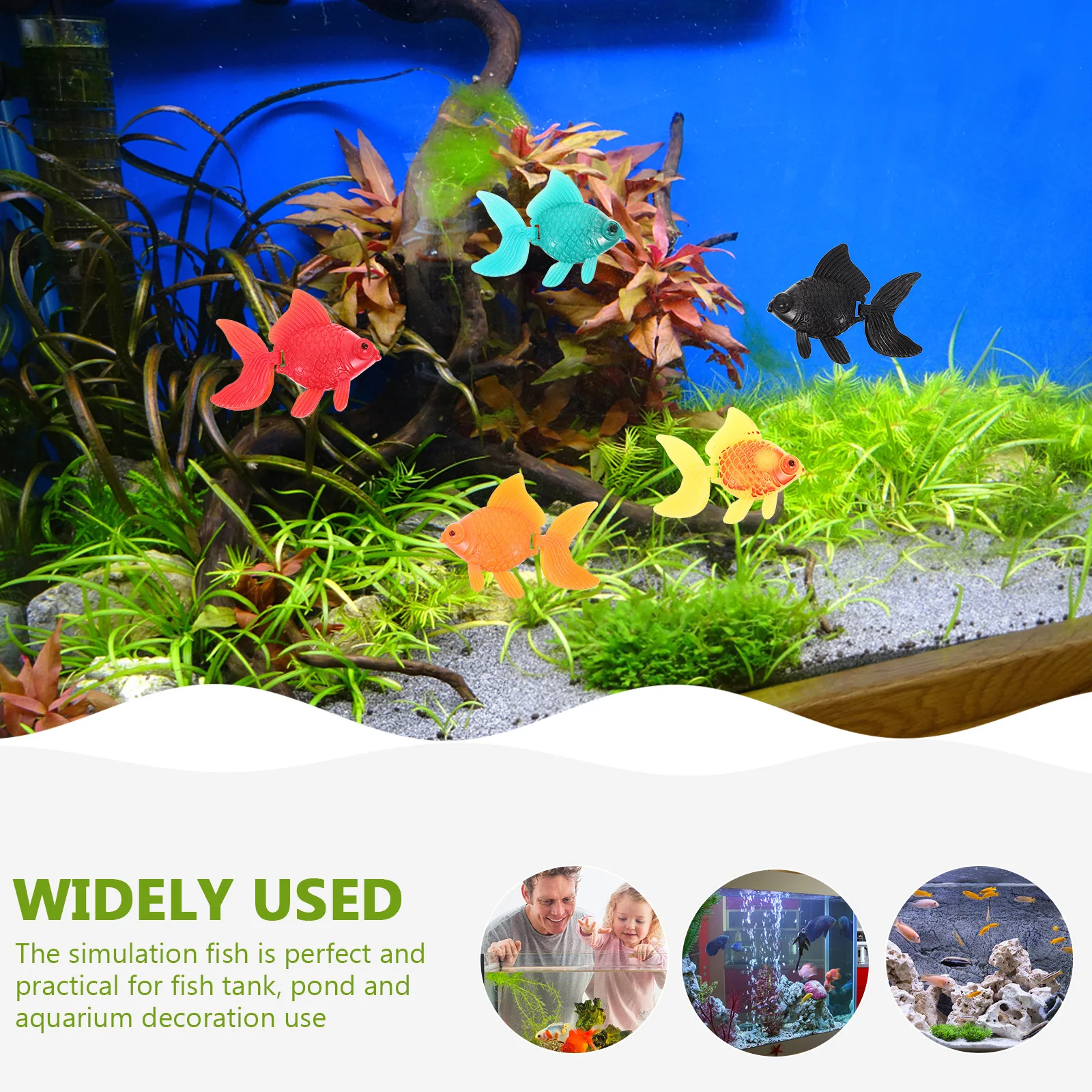 

20Pcs Goldfish Ornament Realistic Simulation Fish Decor for Fish Bowl Aquarium Tank Decoration Floating Fake Goldfish