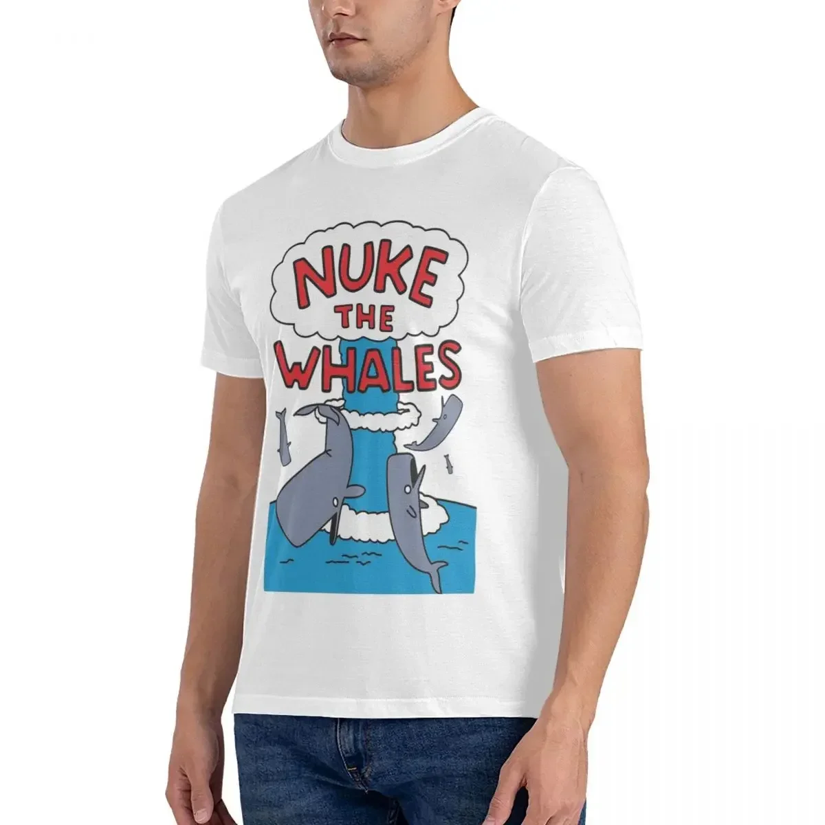 Mens clothing Nuke The Whales T-shirt Male Classic Oversized T Shirt Men O-Neck Summer Shirts Tops S-6XL