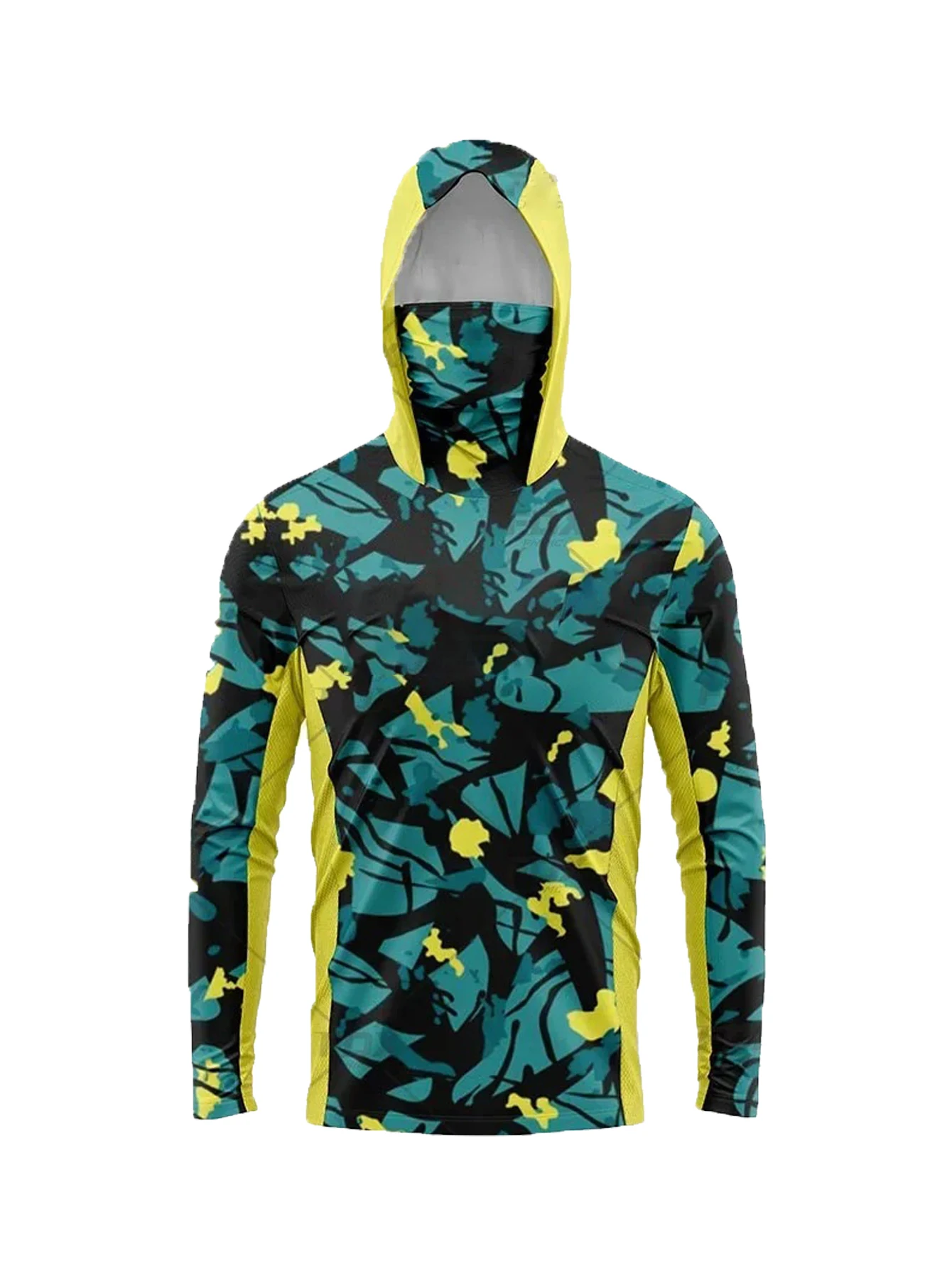 

Мужская рыболовная толстовка с длинным рукавом и маской, защита от УФ-излучения, одежда для рыбалки и охоты, футболка для рыбалки, UPF 50+