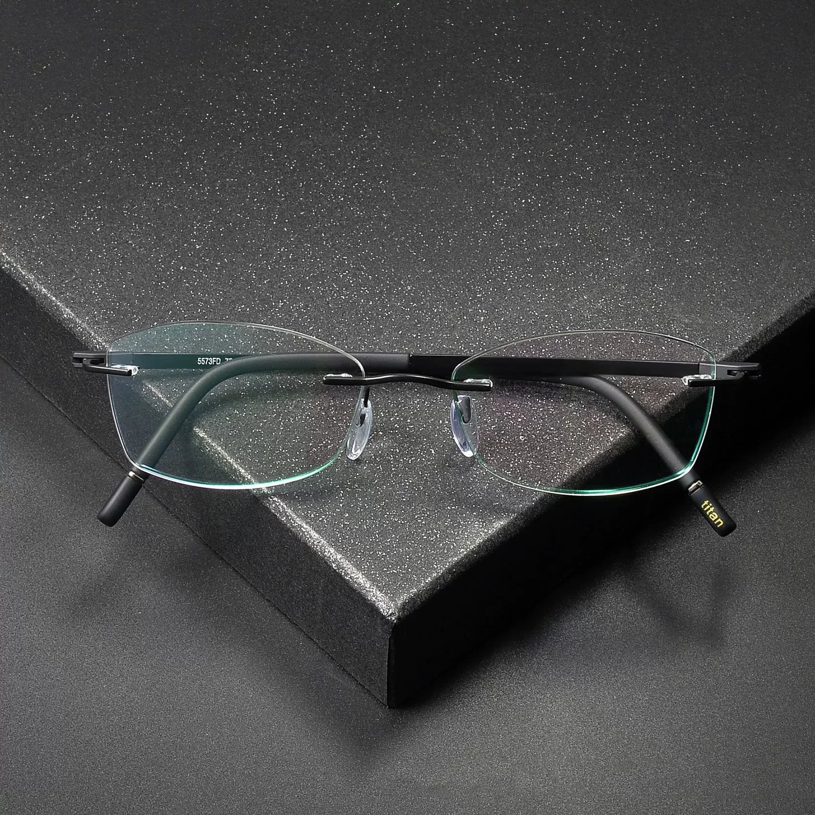 Minimalist Rimless Glasses with Lightweight Titanium Frame Men Women Titanium Eyeglasses Spectacle Frame 5573FD|Belight