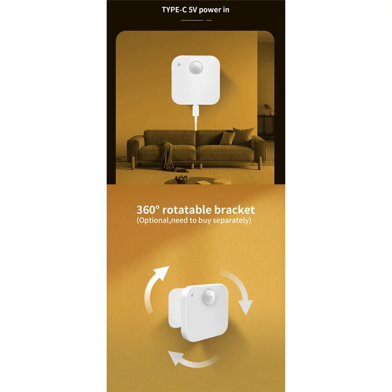 ABYN-Tuya Zigbee 3 In 1 Human Presence Sensor Intelligent PIR+ Radar+ Brightness APP Control Smart Home Devices