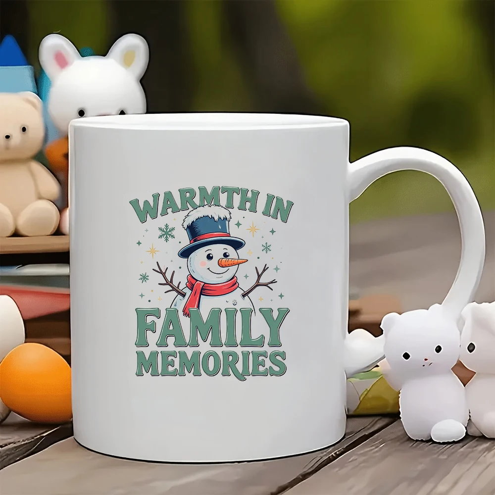 

11oz cartoon snowman mug + Warm Winter Family Memory Christmas Gift Kids Cup Home & Office Coffee Mug