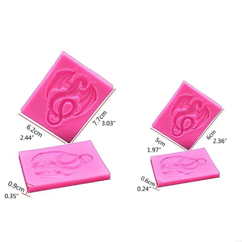 RECTANGLE CINET DRAGON FAMIGLIA TEESTANZA PENDANTE MOLDA PER TAG BAGGI DA DAY N2UD