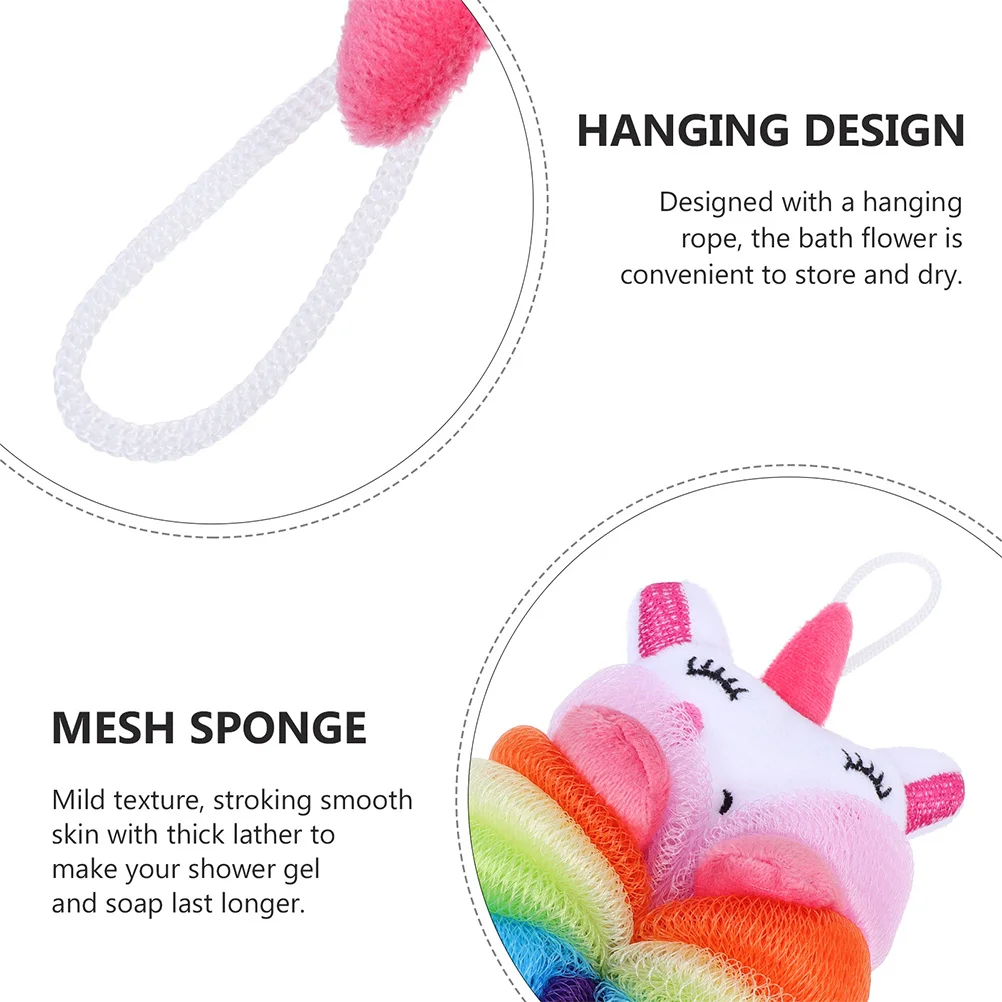 

2Pcs Cartoon Shower Loofah Kid Skin-Friendly Bath Sponge for Toddlers Bath Body Wash Soft Sponge Kids Loofahs for Shower