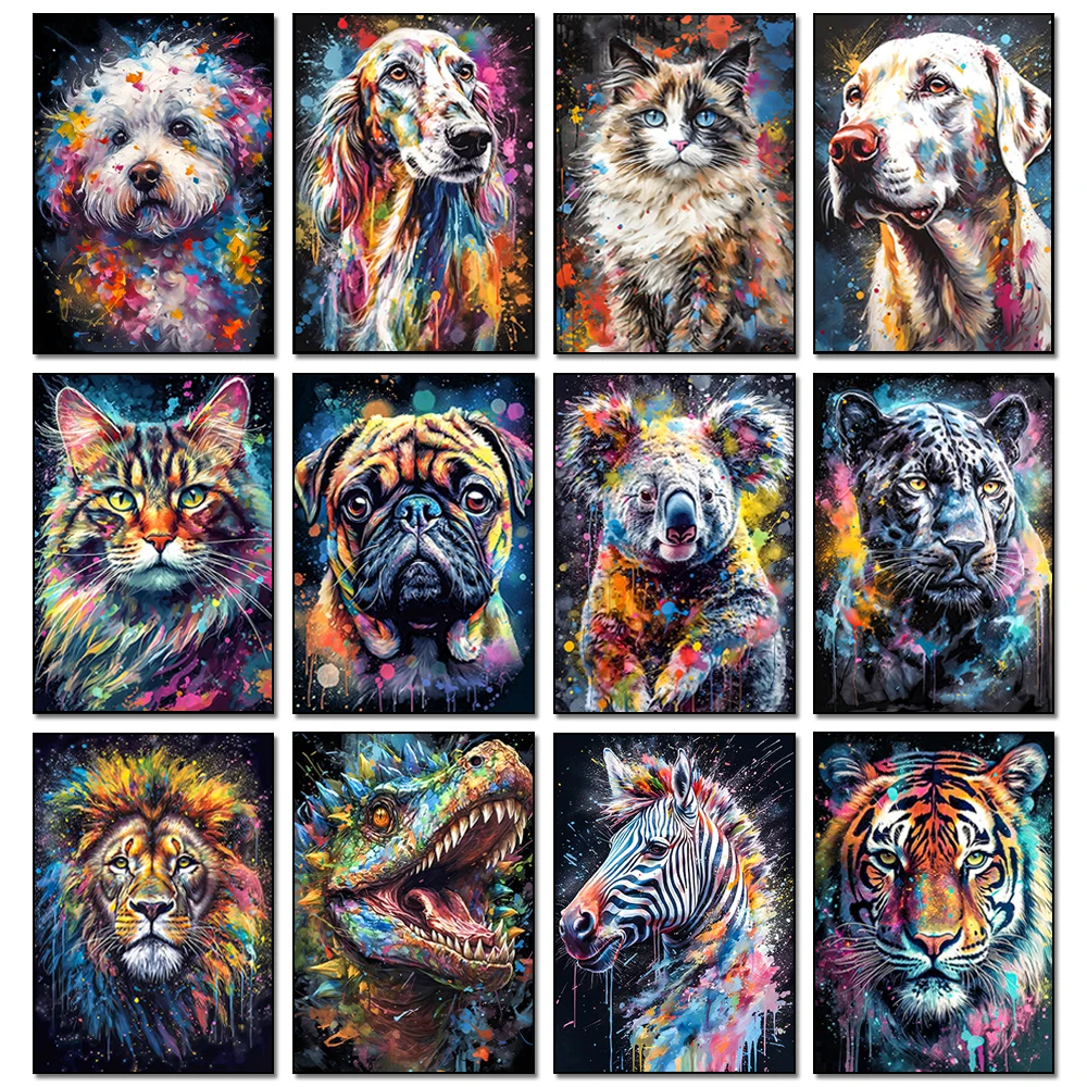 Kit de pintura de diamante 5D para perro, incrustaciones de mosaico de animales con diamantes de imitación completos, bordado de gemas de diamante, decoración de pared de fantasía para sala de estar