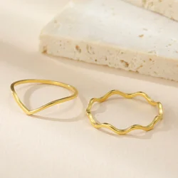 Cazador Minimalist Stackable Women‘s Ring Stainless Steel Geometric Wave Finger Rings Kpop Jewelry Gift Trend 2026 Wholesale