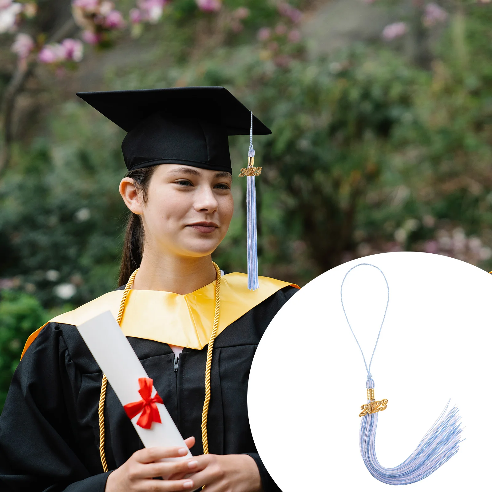 

6 Sets Graduation Tassel Decorations Durable Polyester Cap Hat Tassels Charm Mixed 2023 Tassel Graduation Colors