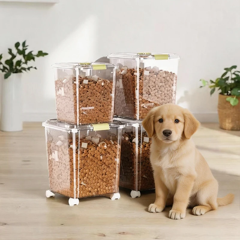 Pet Food Storage Bucket Sealed Dry Food Container Moisture Proof Snack Box Freeze Dried Cat Food Storage Can Dog Food Container