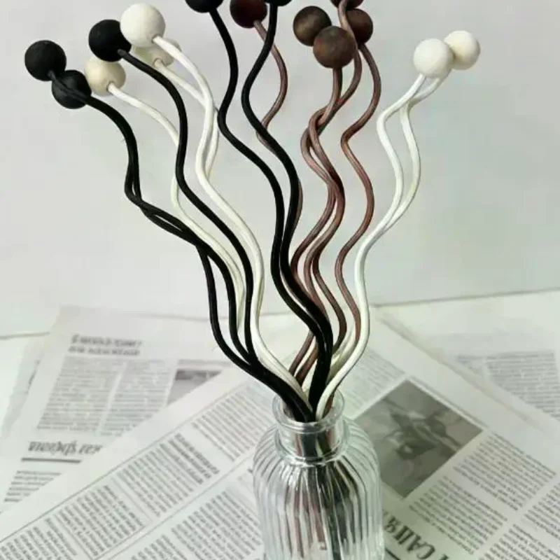Wooden Bead Wave Shaped Rattan Reed Diffuser Sticks Replacement Refill For Home Fragrance Aromatherapy Office Home Decor