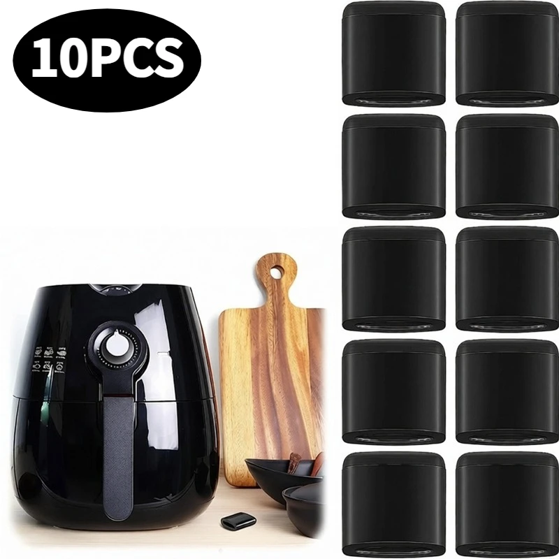 10Pcs Air Fryer Rubber Bumpers Black Air Fryer Tray Rubber Replace Parts Scratch Protection Cover Kitchen Cooking Accessories