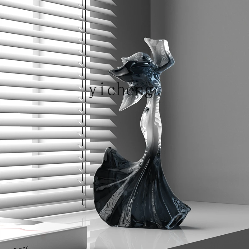 

LSL Figure Crafts Simple Transparent Sculpture Soft Decoration Living Room Cabinet Office Ornament