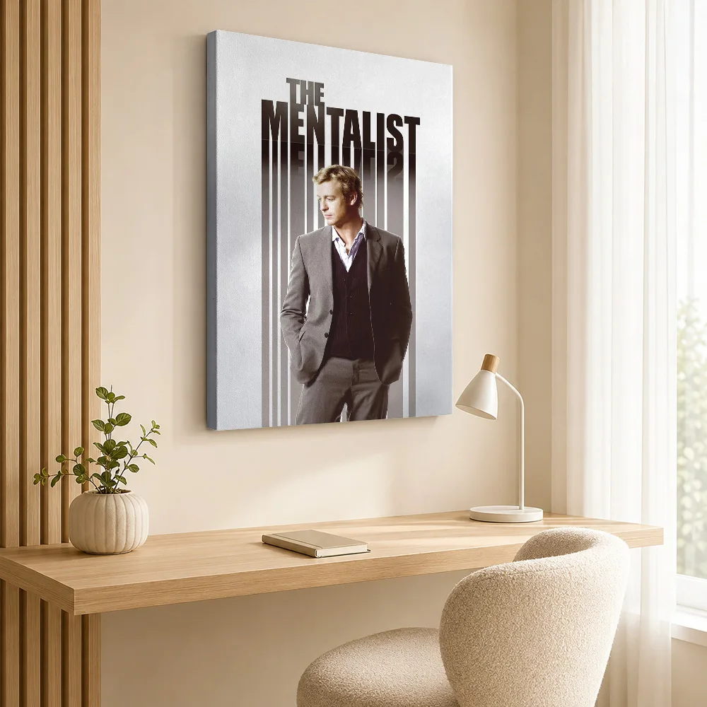The Mentalist Season 2 Framed Canvas Print Poster Customized Vintage Movie Wall Paintings Decoration for Bedroom Ready to Hang