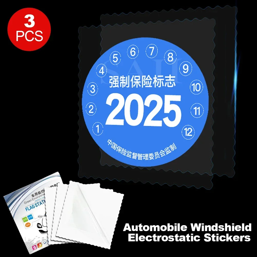 3x Car Tax Disc Holders Auto Insurance Stickers Tear-free Bag Annual Inspection Bag Exterior Accessories Windshield ESD Sticker