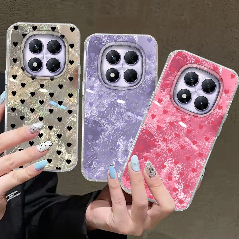 Schwarz Liebe Herz Mädchen Telefon Fall Für Xiaomi Redmi Hinweis 15 14 13 12 11 10 11S 10S 8 9 Pro 15C 14C 13C A3 A1 A2 9A A5 9C 5G Abdeckung