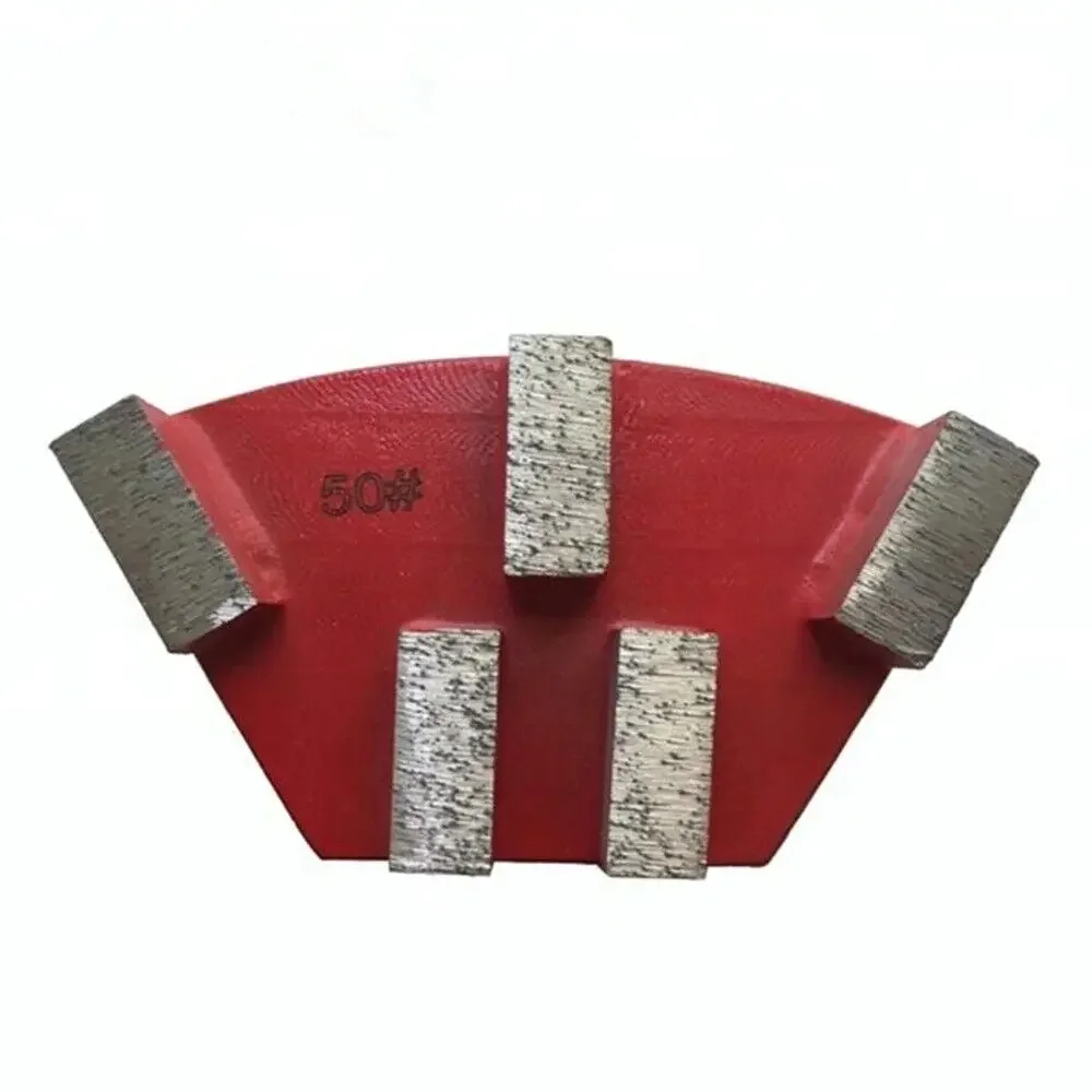 5-Segment Cassani Type Diamond Metal Cutting Trapezoid Grinding Disc Puck Blade Scraper Tooling For Concrete Stone Cement Floor